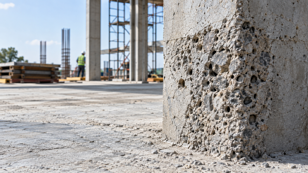 penyebab beton keropos